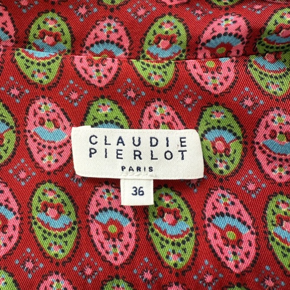 CLAUDIE PIERLOT ROLEE BELTED WRAP MAXI DRESS - Picture 8 of 9